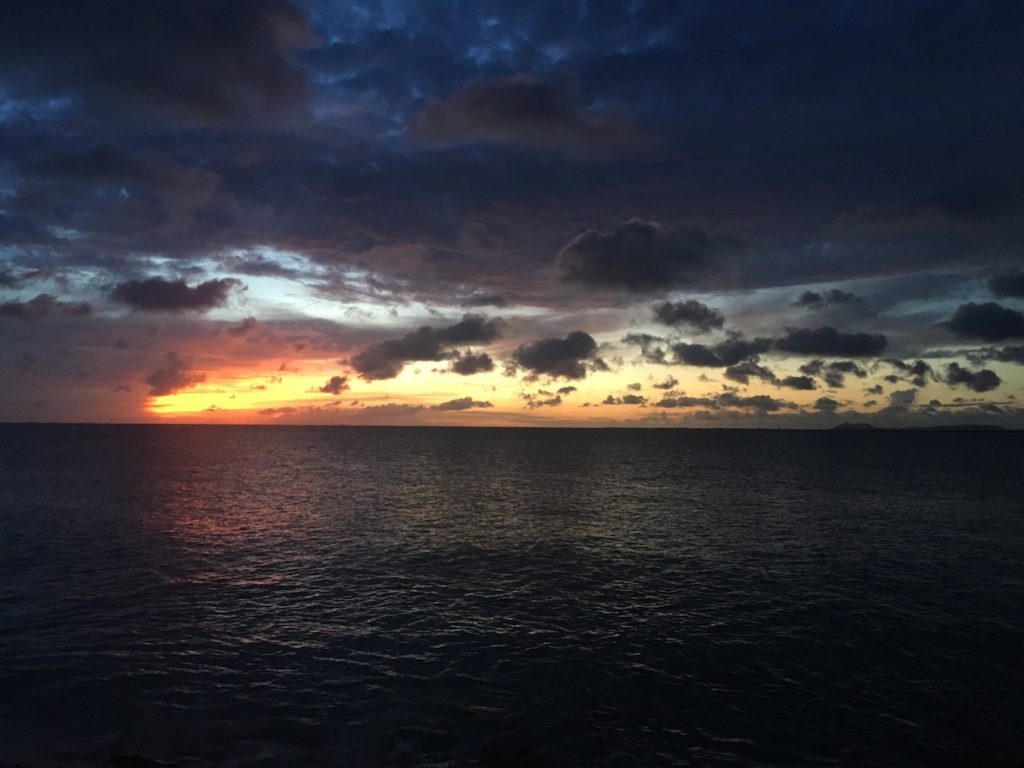 Sunset over Caribbean Sea