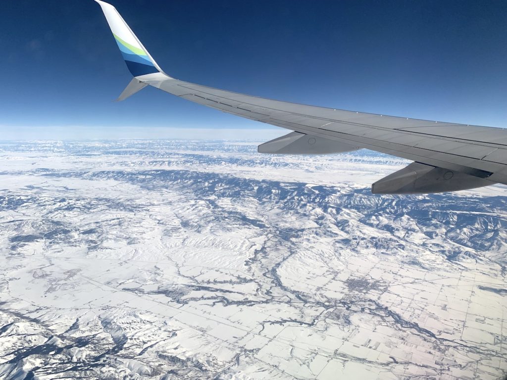 Flight over winter weather