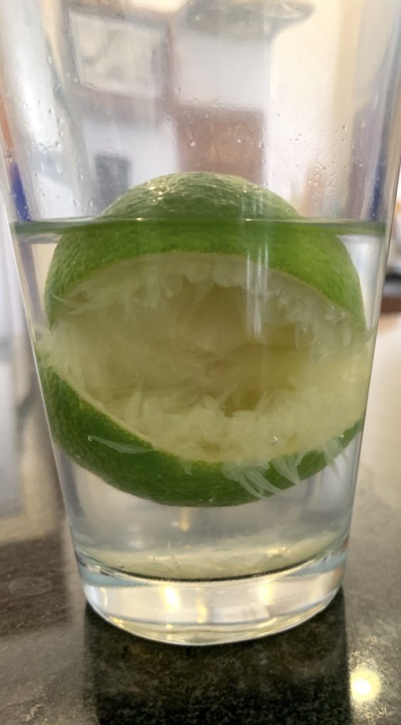 Limes in water looking like a creature