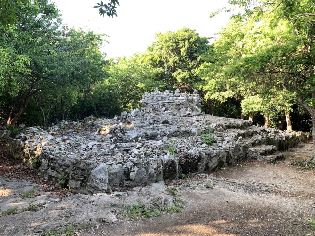 Mayan Ruins covered in cairns