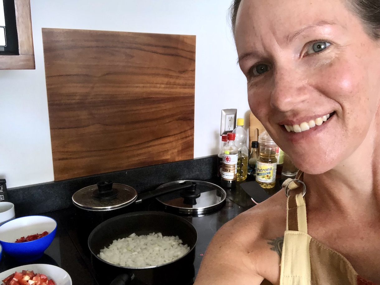 Mrs. ItchyFeet cooking