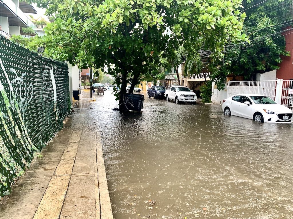 Flooded street in Playa