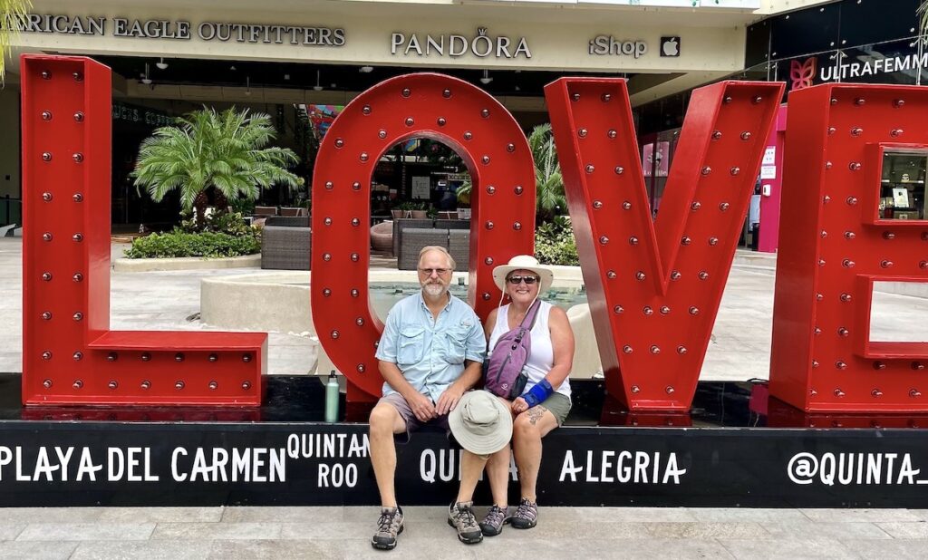 In-laws in Playa in front of LOVE sign