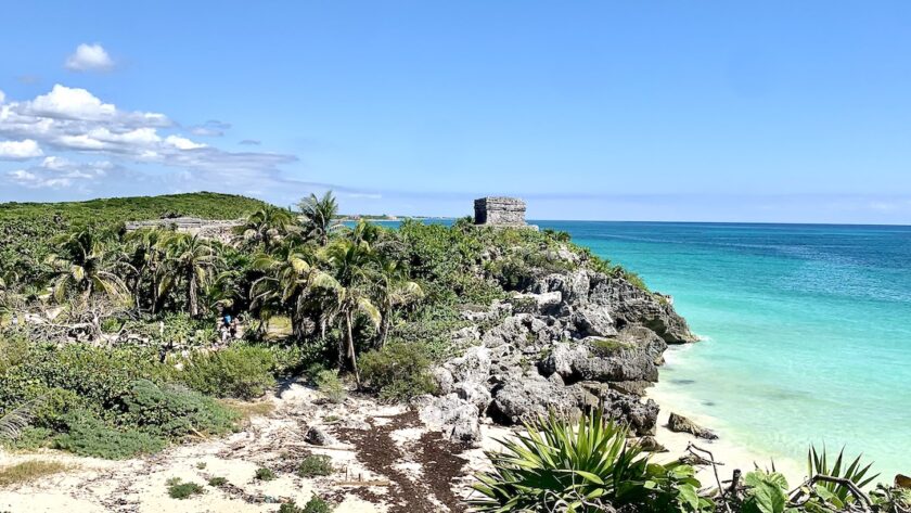 Tulum Mayan Ruin overlooking the ocean