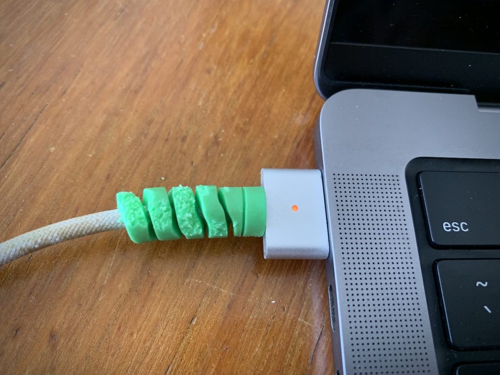 Damage to charging cable protector