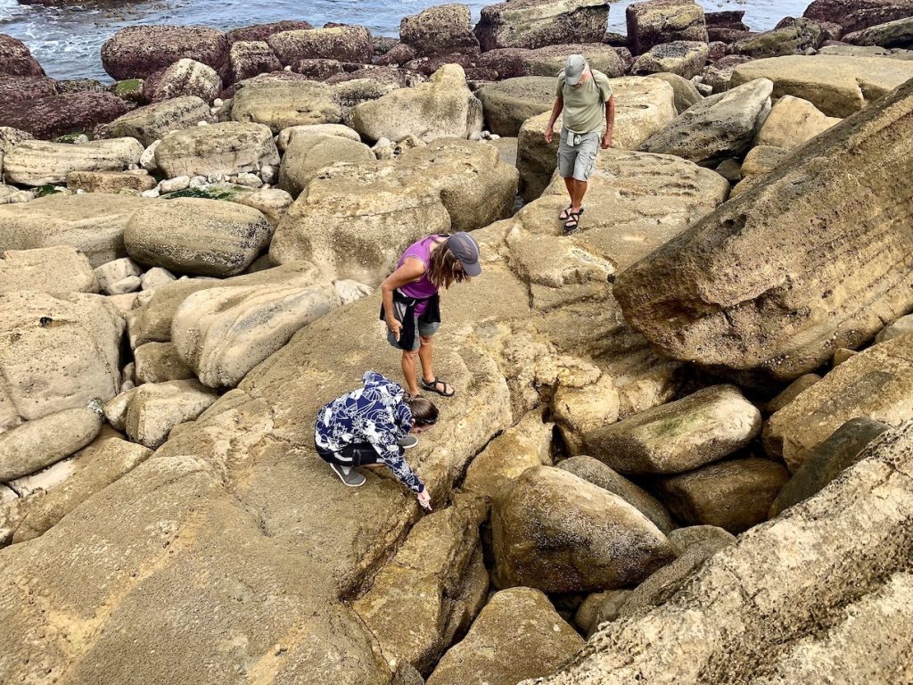 Mrs. ItchyFeet and friends looking at tide-pools