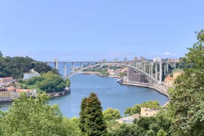 View of one of the six bridges in Porto