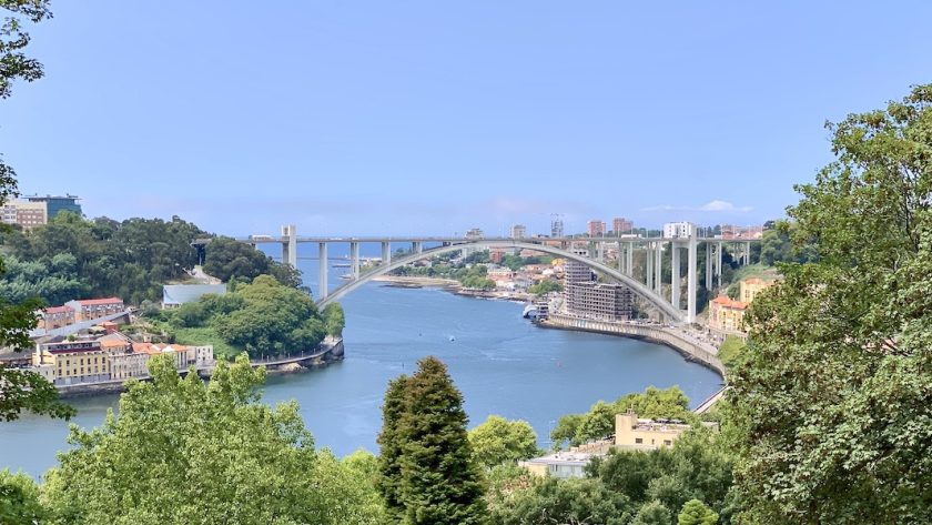 View of one of the six bridges in Porto