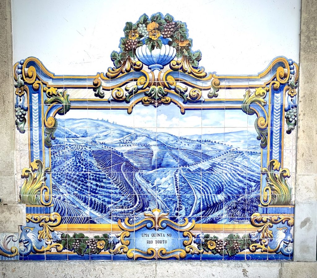 Blue tile art in Portugal