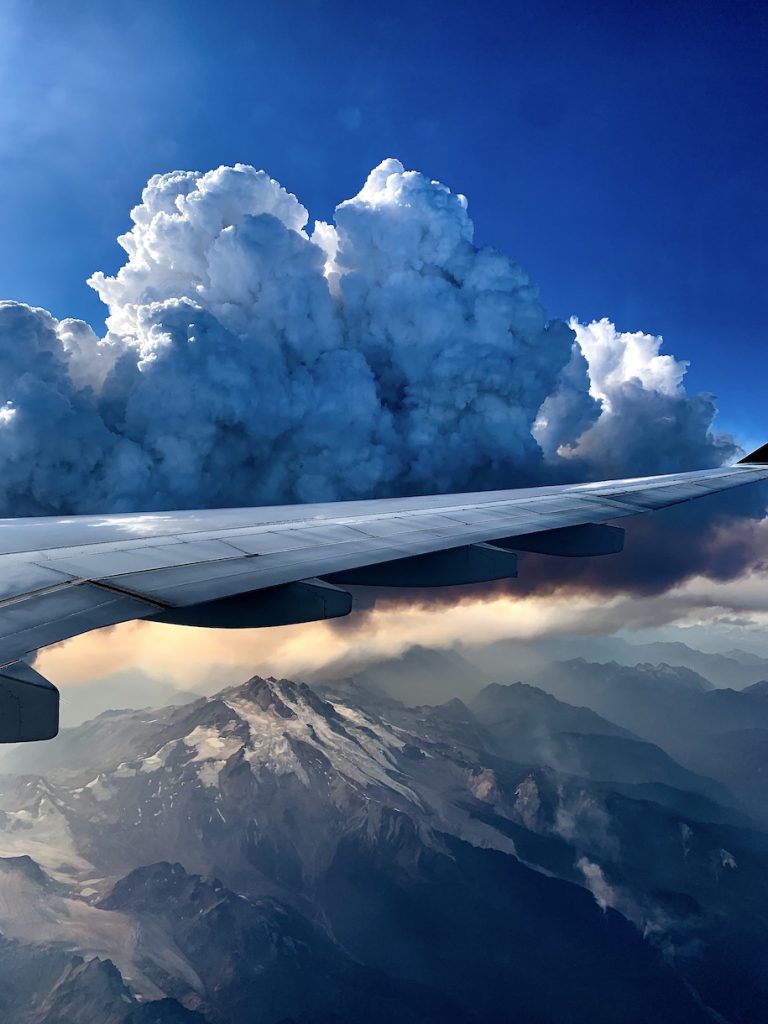 View of BC fires from airplane