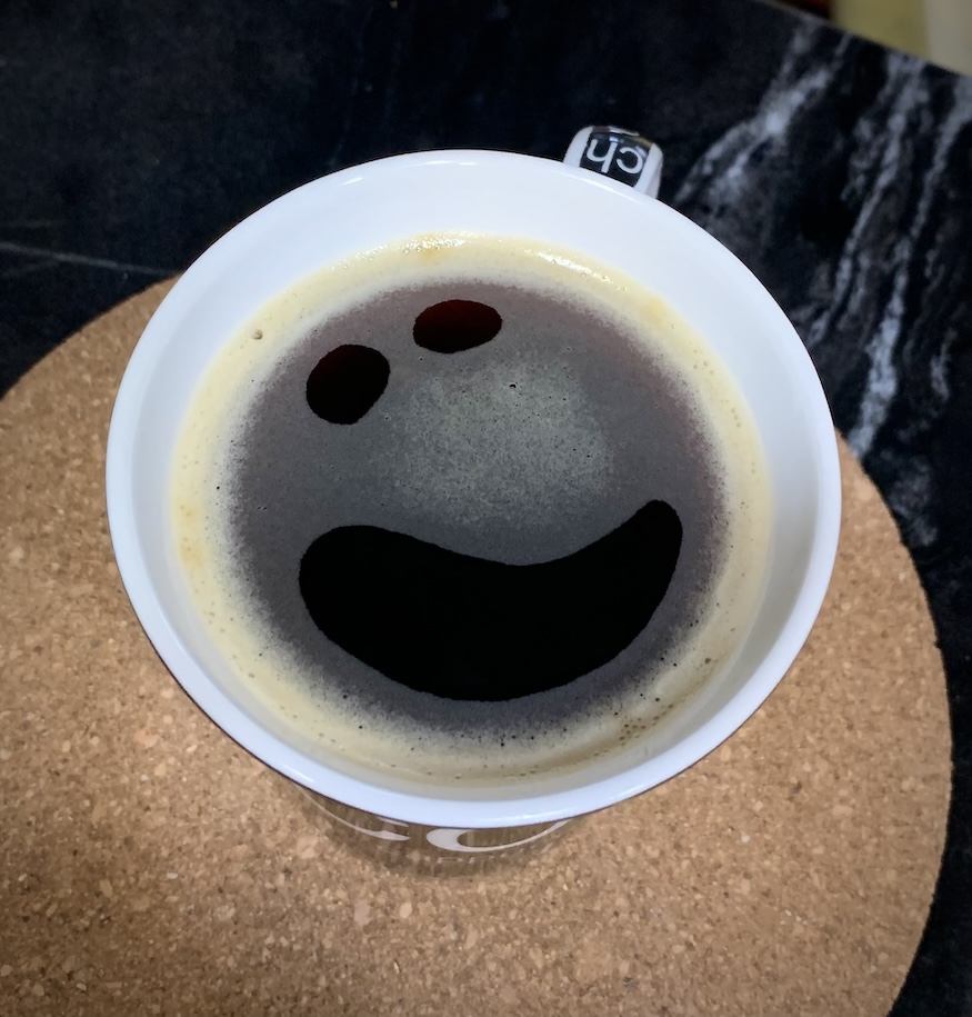 Smiley face in coffee