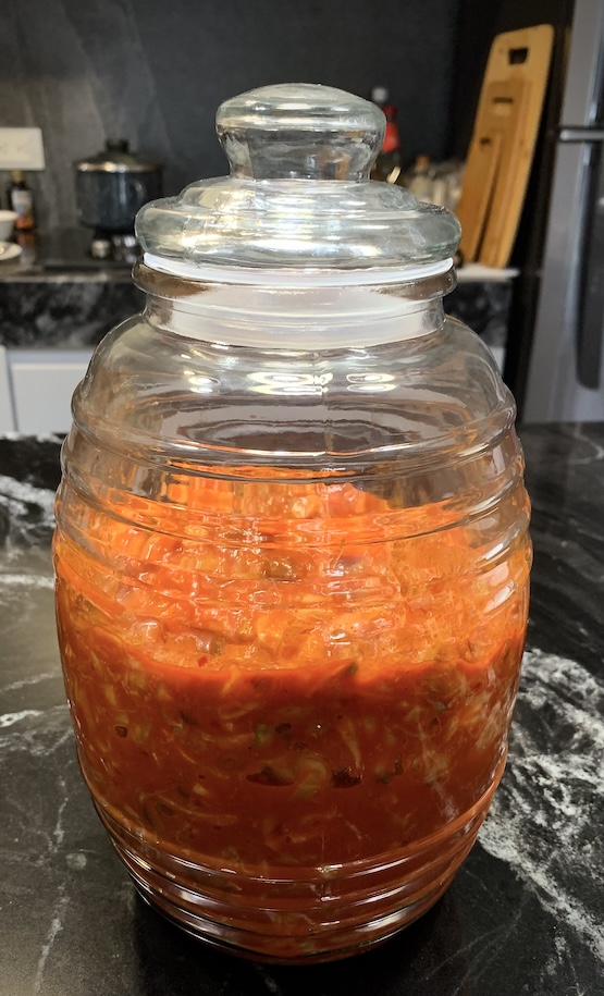 Kimchi in fancy jar