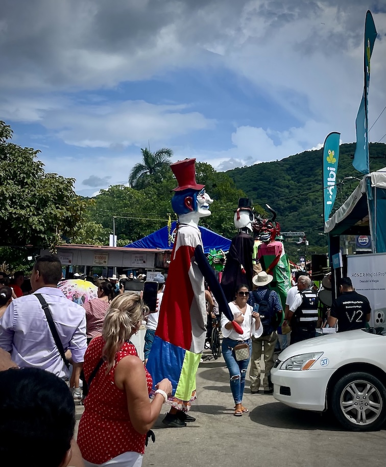 Dancing humans in costume