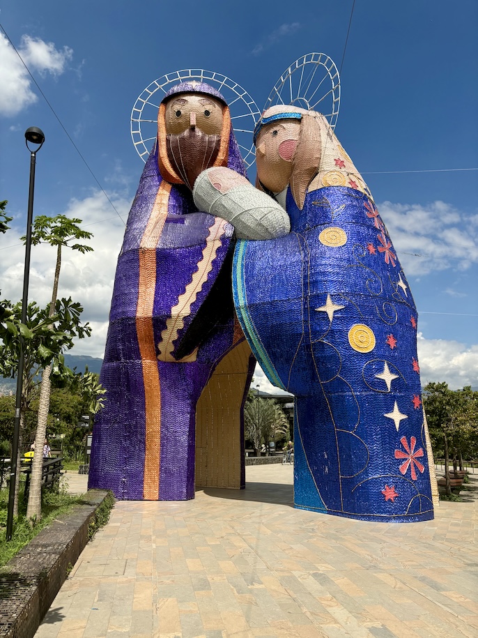 Christmas display along the Medellín River