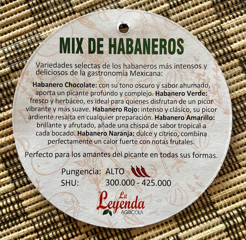 Mix of habaneros label