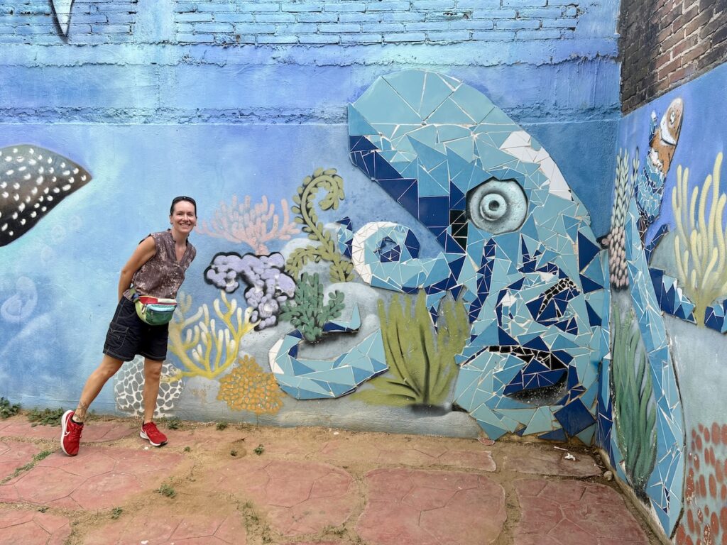 Mrs. ItchyFeet and octopus mural
