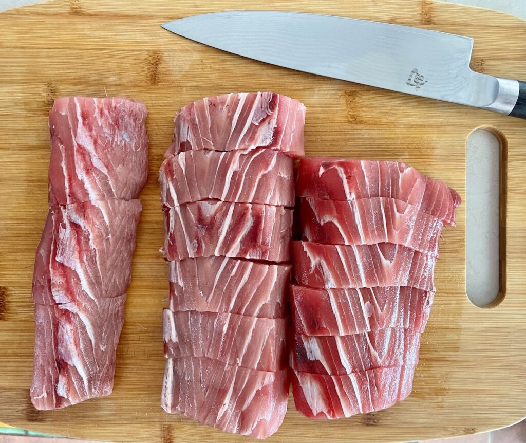 Sailfish steaks on cutting board