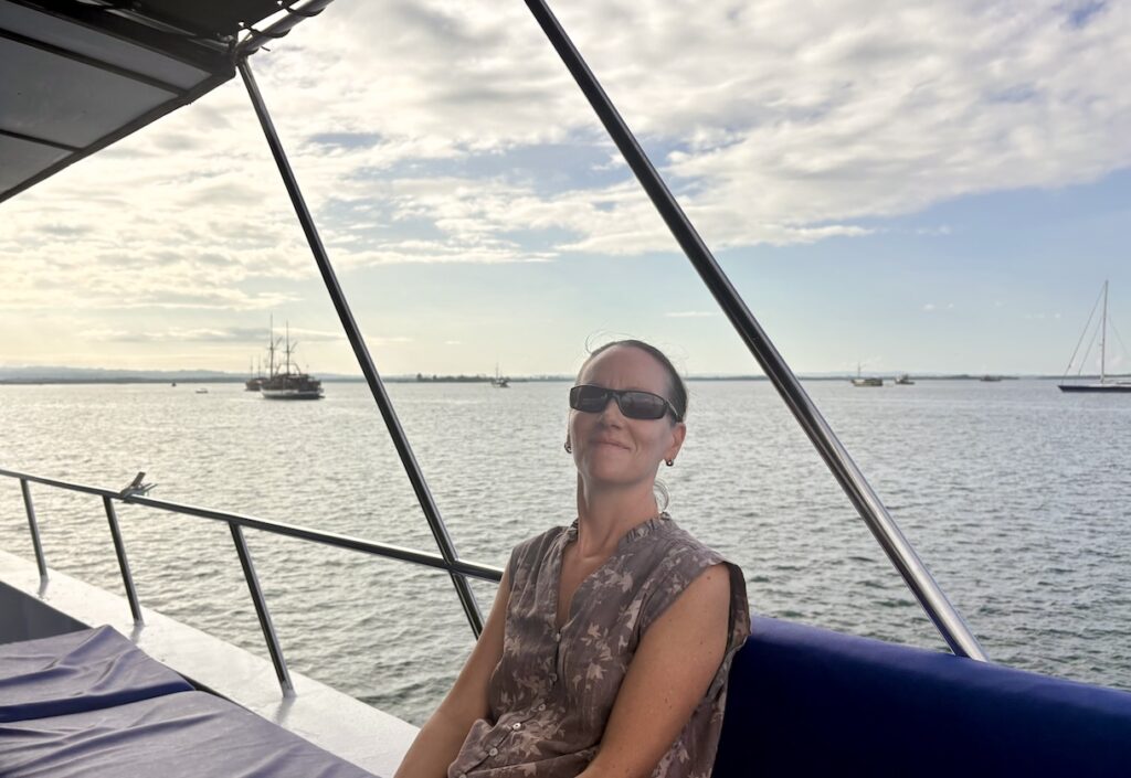 Mrs. ItchyFeet on boat