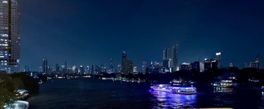 Night view from Chao Phraya Sky Park Bridge