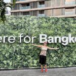 Mrs. ItchyFeet in front of Bangkok letters