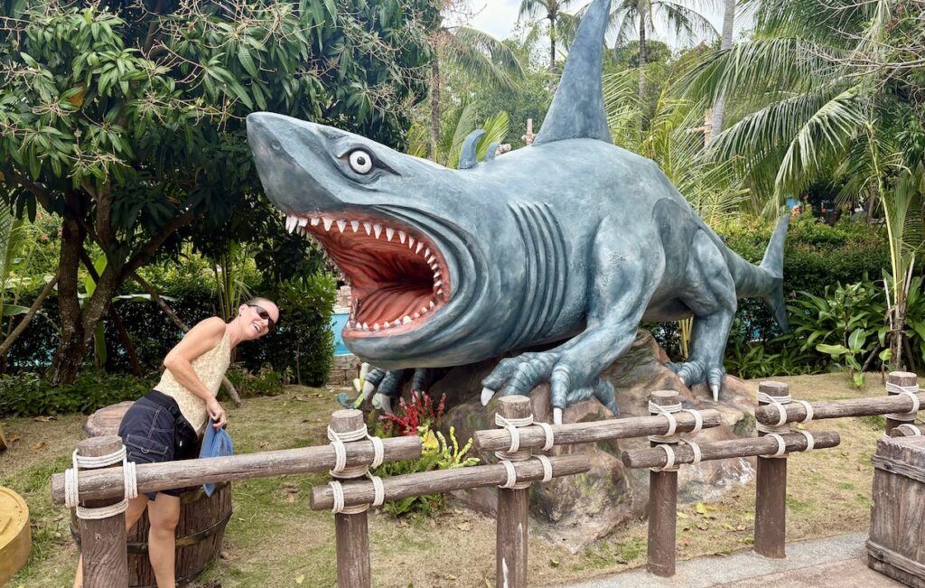 Mrs. ItchyFeet in DinoShark mouth