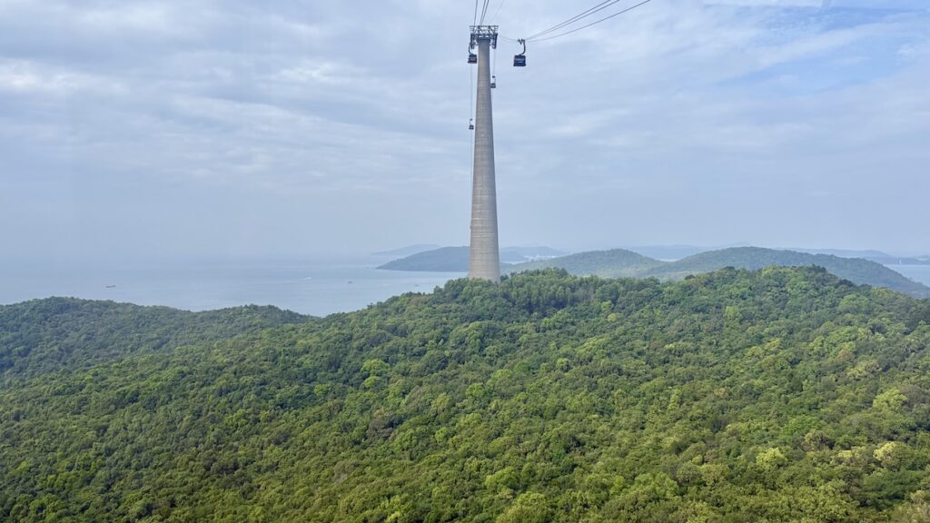 Aerial view of islands on the way back from Sun World