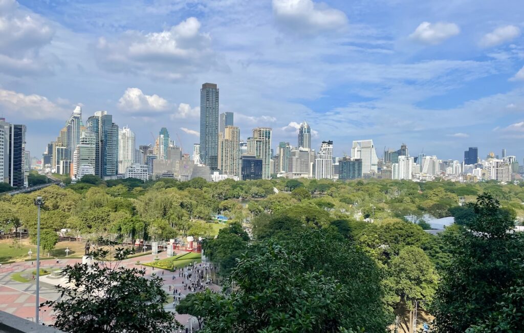 View of Lumphini Park from Central Park Mall