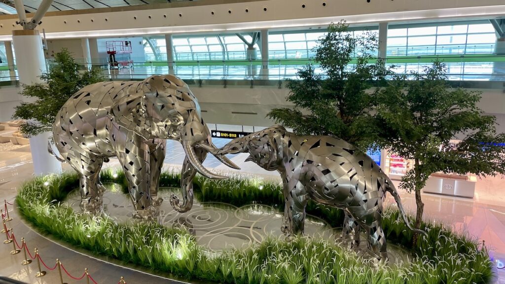 Elephant statues in Bangkok Airport
