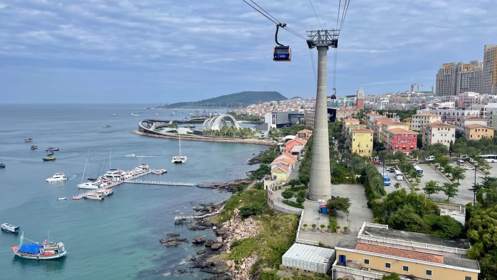 View of Sunset Town from cable car