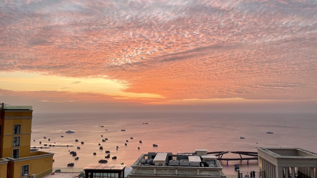 Sunset over Kiss Bridge from my balcony