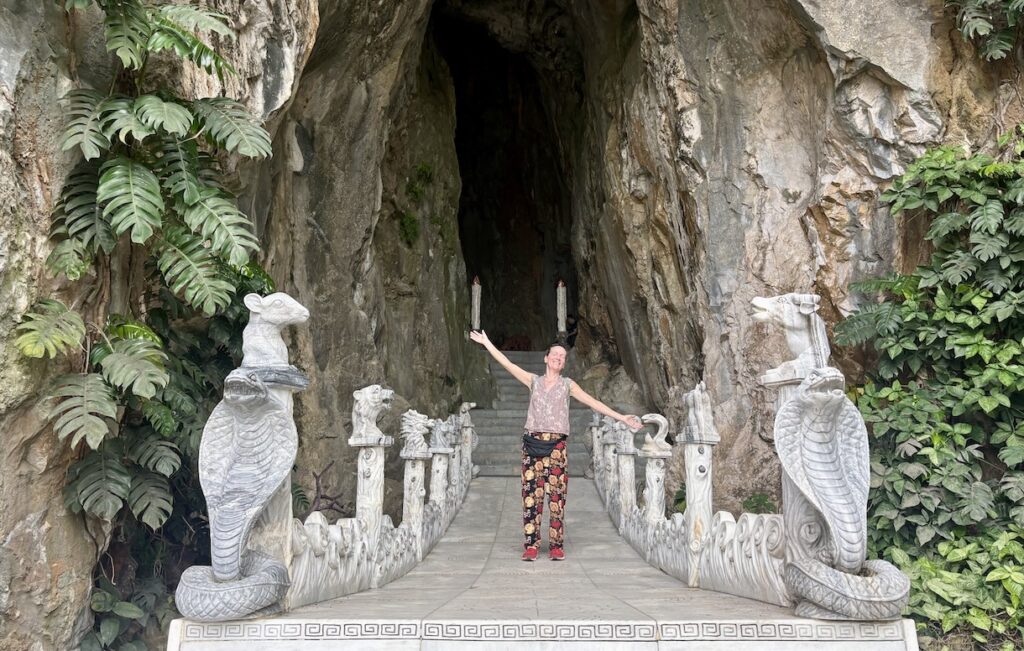 Mrs. ItchyFeet at entrance to the caves