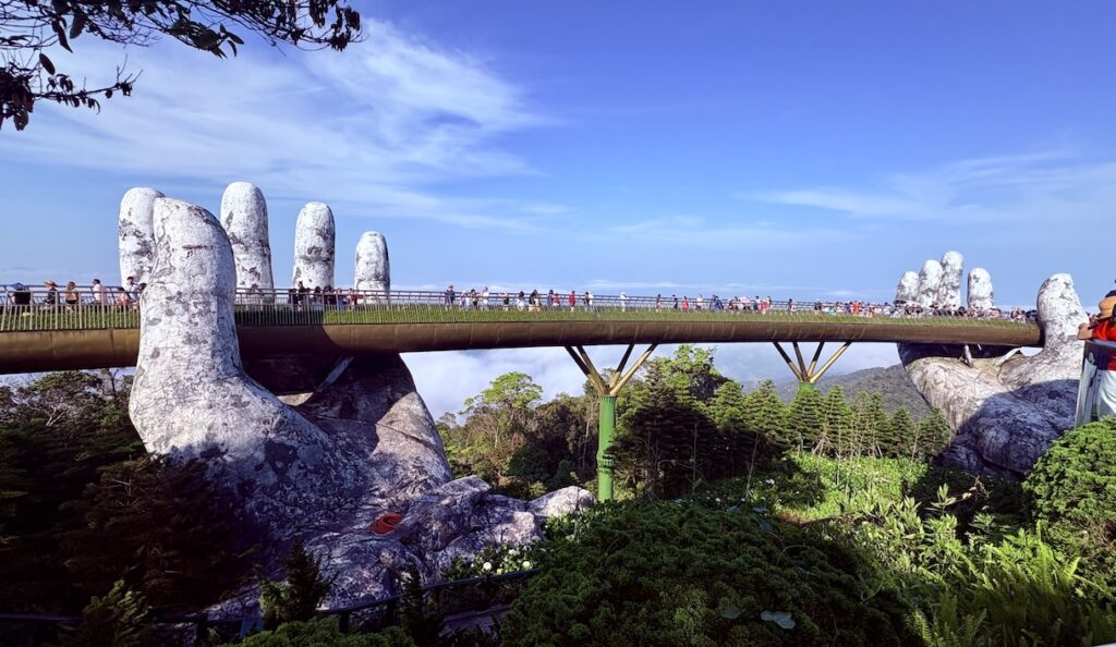 Hands Bridge with large crowd