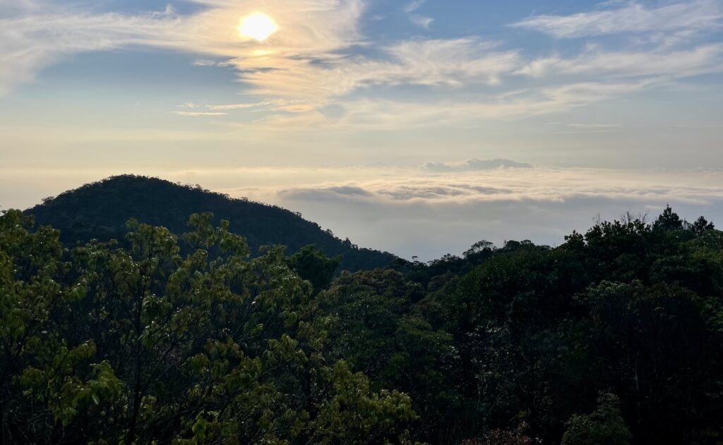 Mountain vista at sunset