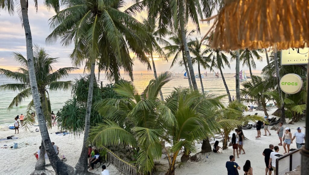 Sunset from rooftop bar of White Sand Beach