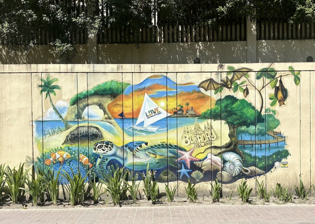 Street art of popular things to see in Boracay