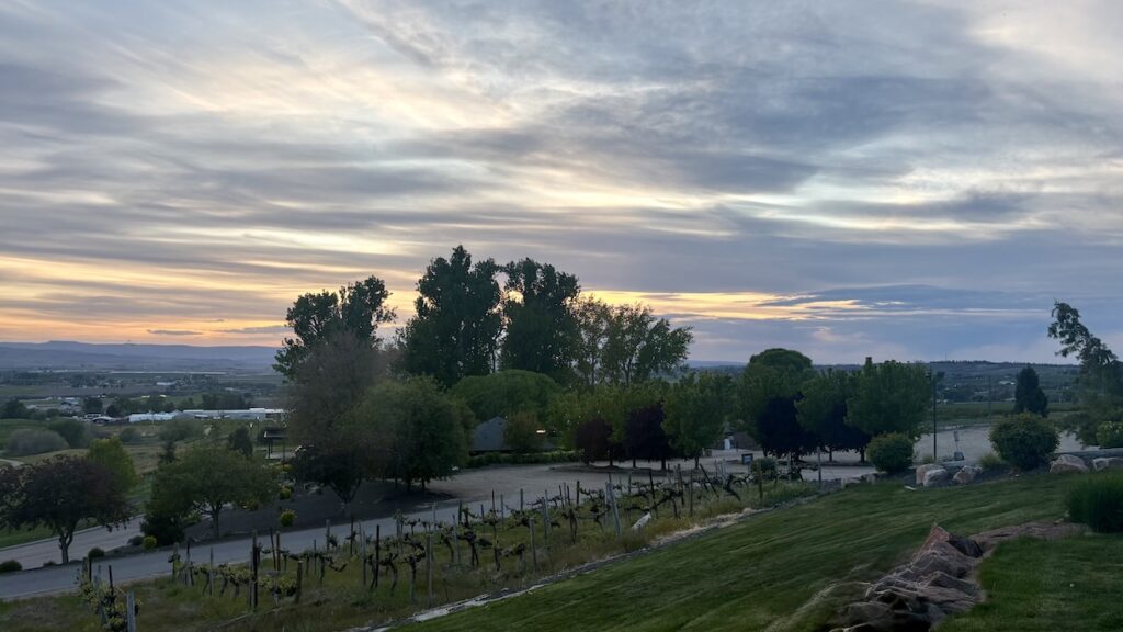 Sunset from Ste Chapelle Winery in Caldwell, Idaho