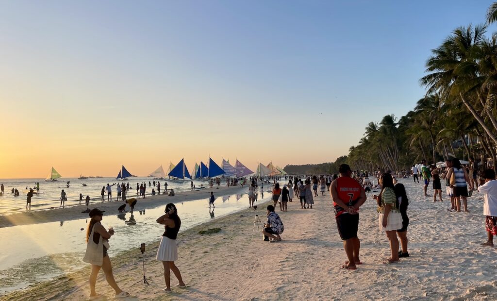 Sunset on White Sand Beach